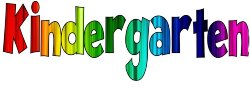 The word Kindergarten in rainbow colors